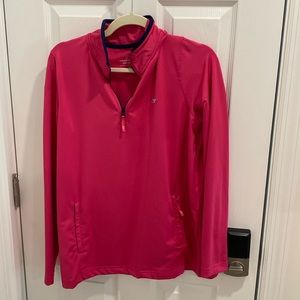 Workout quarter zip in bright pink - vineyard vines medium